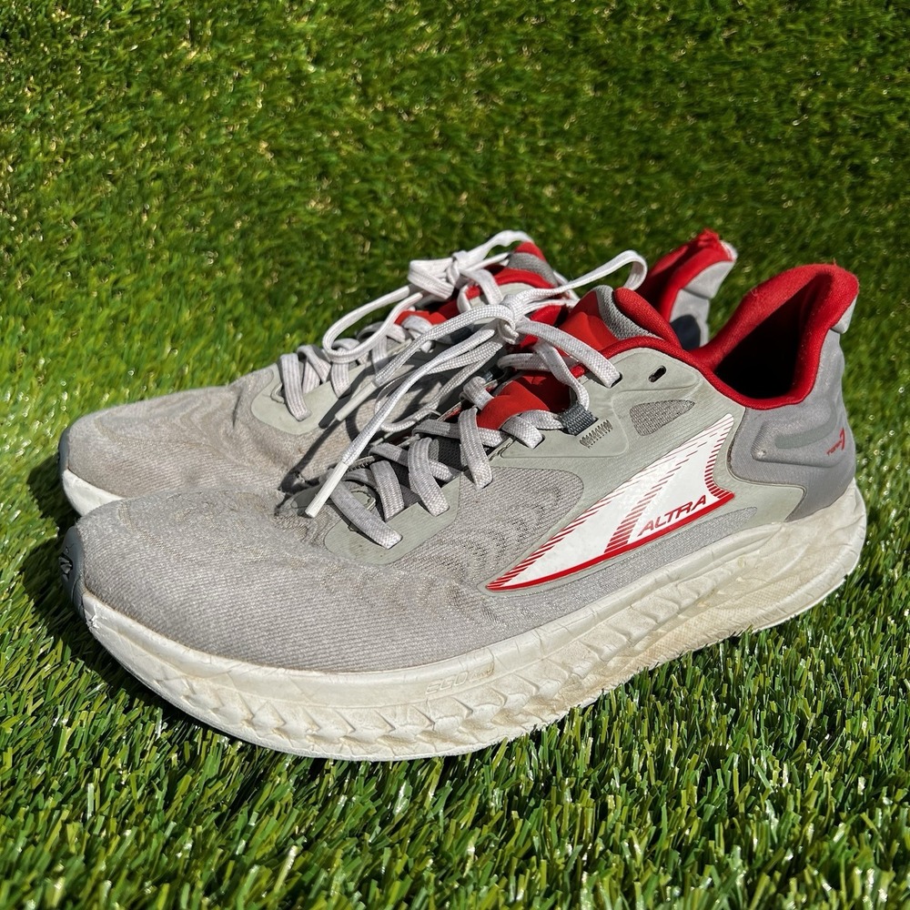Altra Shoes Men Size 8 Torin 7 Running Gray Red Zero Drop Athletic Sneakers
